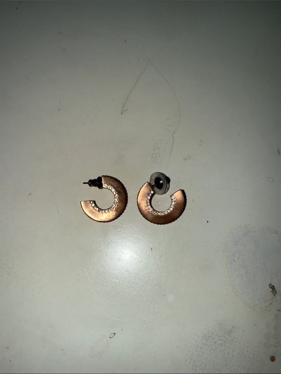 Swarovski Jewelry - Swarovski Rose Gold Hoop Earrings with Crystal Accents